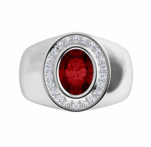 Load image into Gallery viewer, Men’s ring natural ruby &amp; natural diamonds