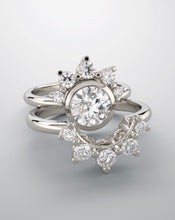 Load image into Gallery viewer, Bridal set ring, white gold &amp; natural diamonds.