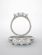 Load image into Gallery viewer, Diamond band 3 stone white gold. Past present and future