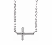 Load image into Gallery viewer, Necklace, sideways cross yellow gold