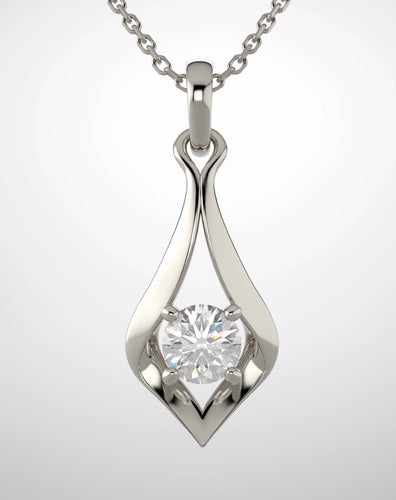 A pendant, white gold & lab grown diamond.