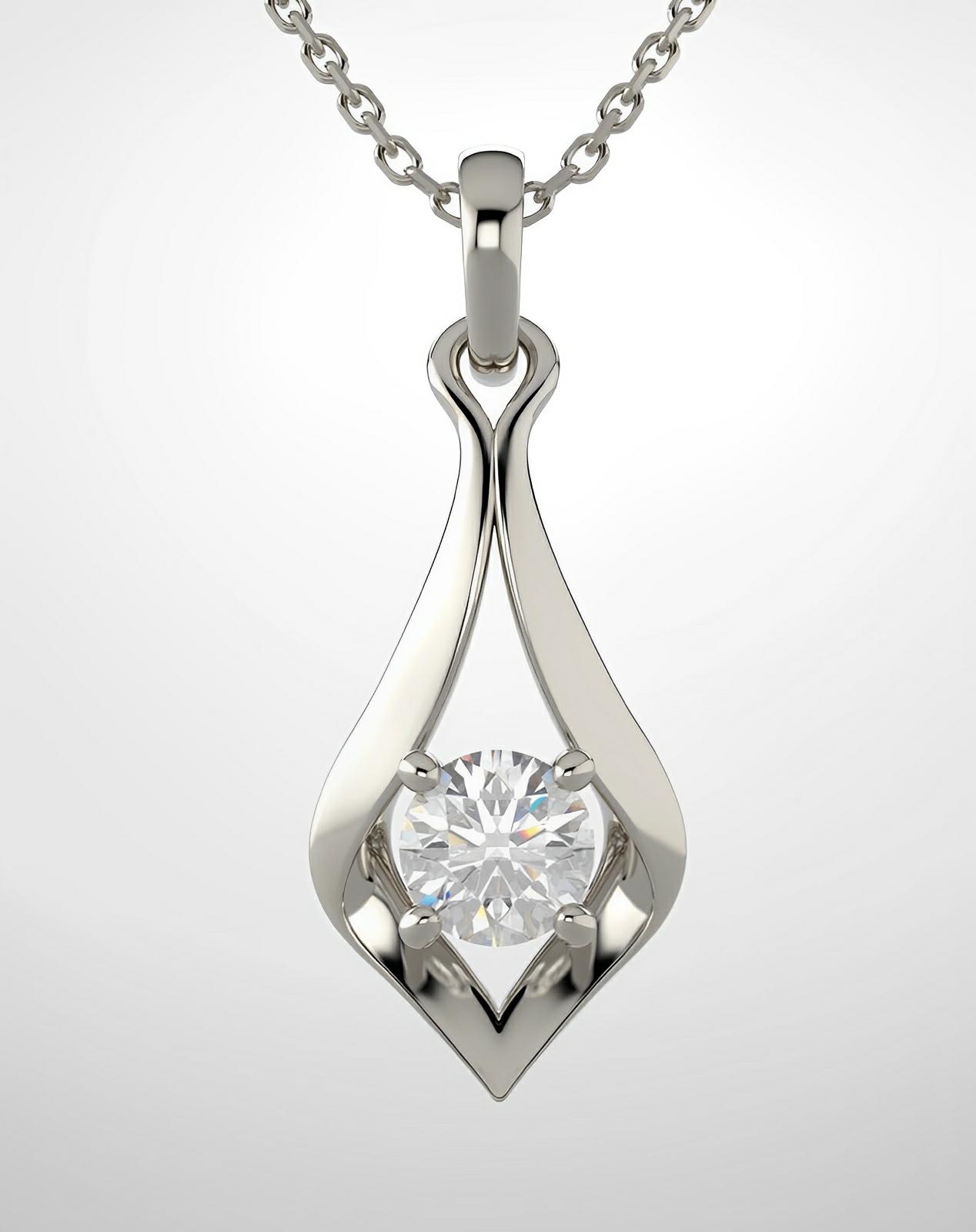 A pendant, white gold & lab grown diamond