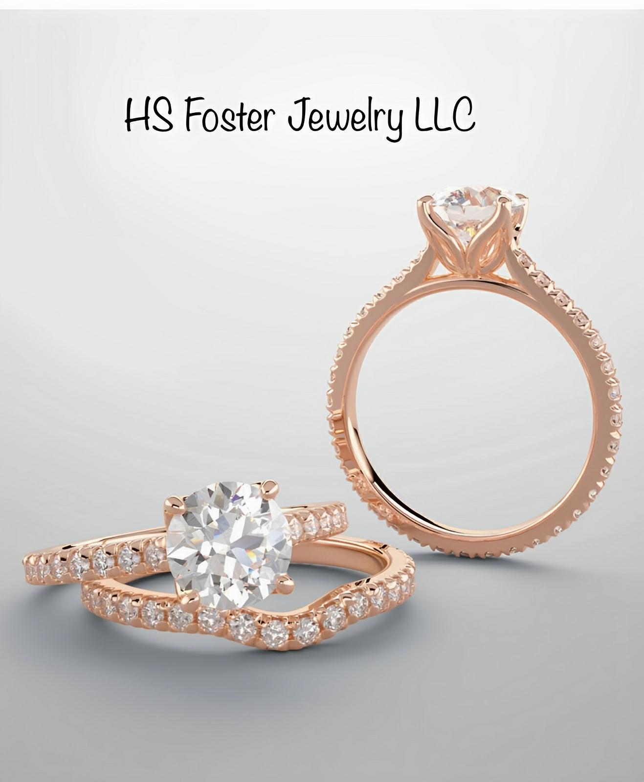 Rose gold bridal set featuring natural diamonds