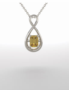 A pendant, continuum silver featuring 7x5mm citrine