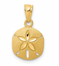 Load image into Gallery viewer, Charm, yellow gold sand dollar. qg