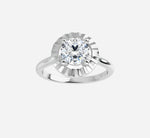 Yellow gold natural diamond ring with halo