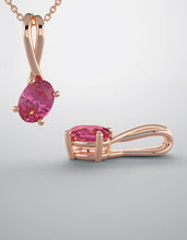 Load image into Gallery viewer, A pendant, rose gold and pink spinel