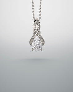 A pendant, continuum silver, moissanite & lab grown diamonds