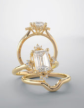 Load image into Gallery viewer, Bridal set, yellow gold &amp; lab grown diamonds