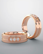 Load image into Gallery viewer, Diamond band, Rose gold ring