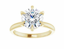 Load image into Gallery viewer, 10kt  yellow gold  and colorless  Moissanite.