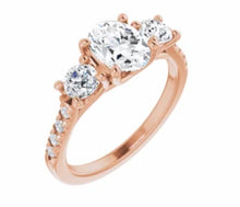 Load image into Gallery viewer, 14kt white gold engagement ring. Featuring natural diamonds.