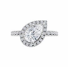 Load image into Gallery viewer, Bridal set rose gold lab grown diamonds pear shape