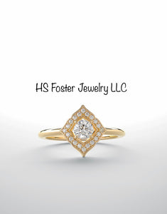 Yellow gold ring featuring natural diamonds.