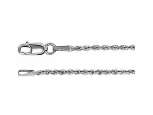 Sterling Silver 1.6 mm Diamond-Cut Rope 20" Chain