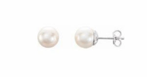 Freshwater cultured pearl earrings Sterling silver