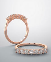 Load image into Gallery viewer, Diamond band rose gold moissanite 10kt